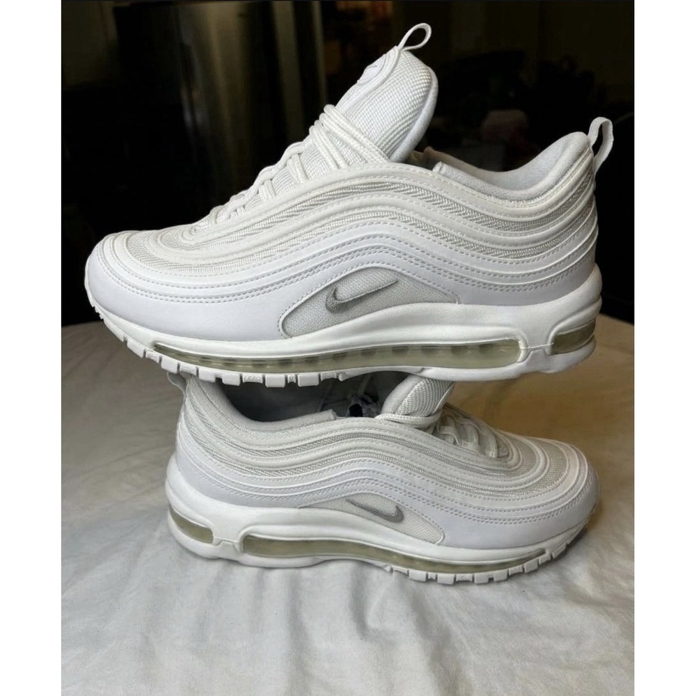 Nike Air Max 97 Triple White/Wolf Grar Shoes Sneakers 921826-101 Men's Size 8
